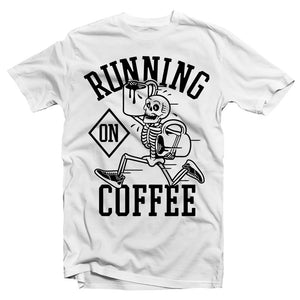 Running On Coffee Skull - White